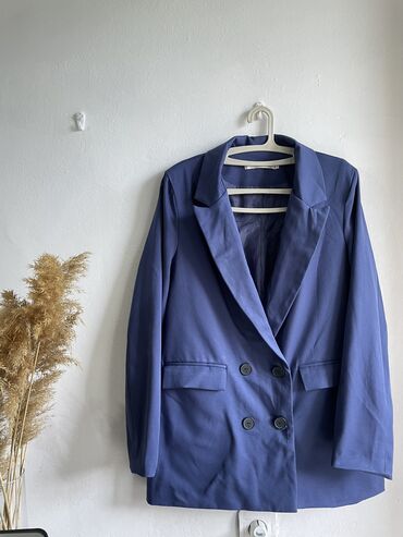 тёмно синий пиджак: Пиджак, Классическая модель, Made in KG, XL (EU 42)