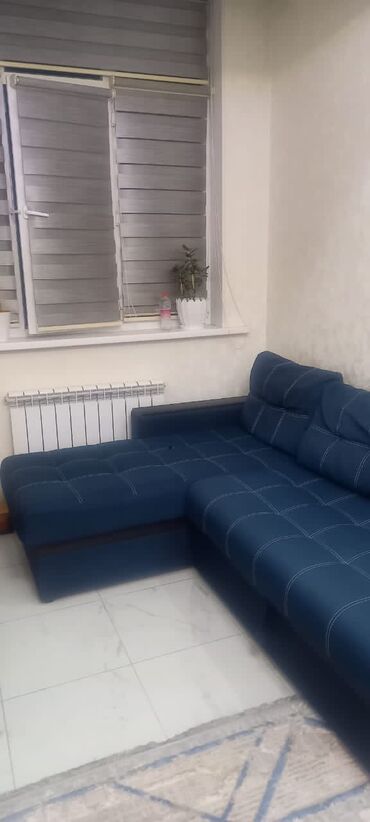 кухунный мебел: Диван-кровать, цвет - Синий, Б/у
