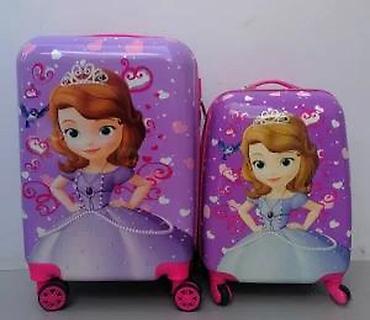 Rančevi, torbe i koferi: Dečiji set kofera sa motivom Sofije Prve, idealan za putovanja. Set — 14