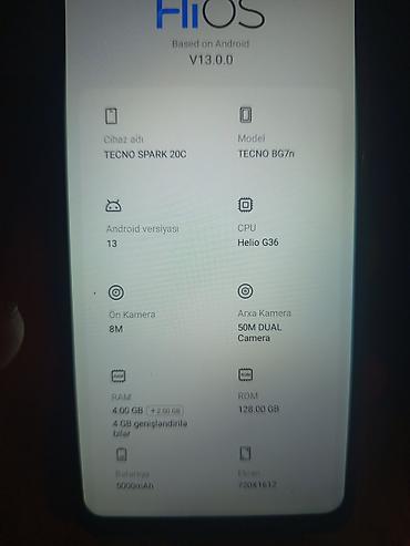 xiaomi mi 8 lite: Tecno Spark 20C, 128 GB, İki sim kartlı — 1