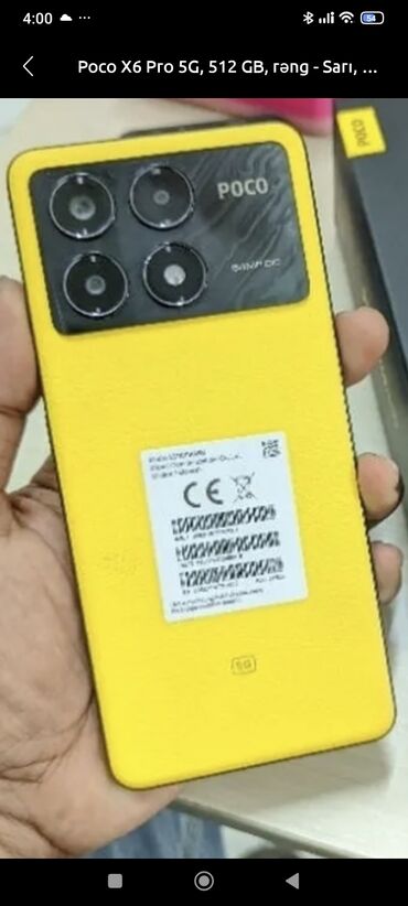 Poco: Poco X6 Pro 5G, 512 GB, rəng - Sarı, Barmaq izi