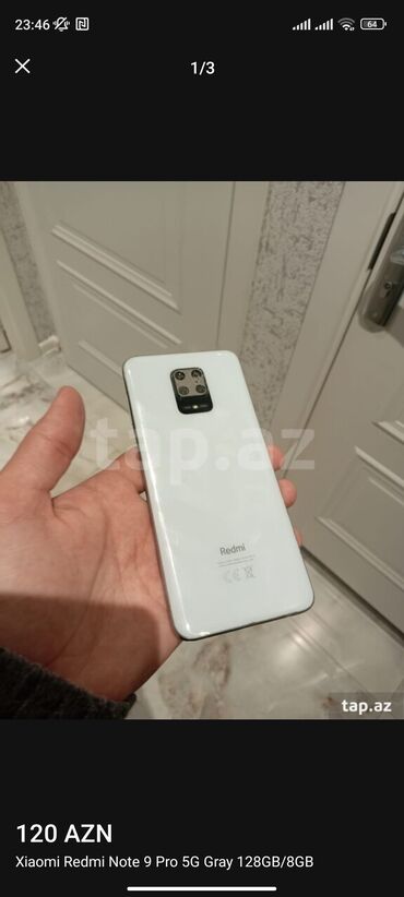 lenovo k5 note: Xiaomi Redmi Note 9 Pro, 128 GB, rəng - Ağ, 
 İki sim kartlı, Barmaq izi