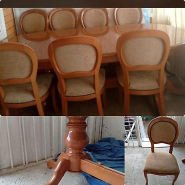 Masa desti. 550azn. Masa acılmir. 8 stulla. Yaxsi veziyyetde ünvan