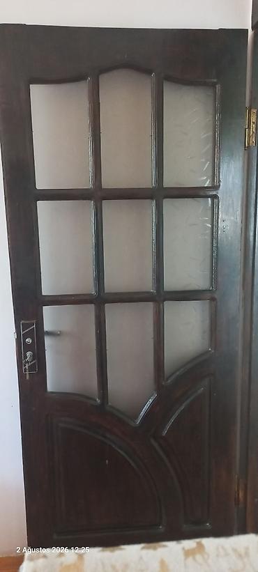otag qapilar: Şüşəli taxta otaq qapısı - Material: massiv taxta karkas, tünd — 1