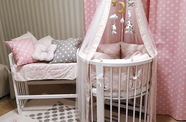 Beşiklər: Oğlan və qız üçün, Yumru, Beşik, Dəst ilə, Matras ilə, Yellənmə mexanizm ilə