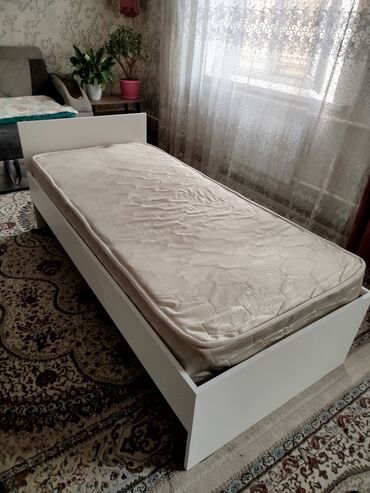 кровать каркас: Бир кишилик керебет, Колдонулган, Матрасы бар, ЛДСП, узуну - 180 см