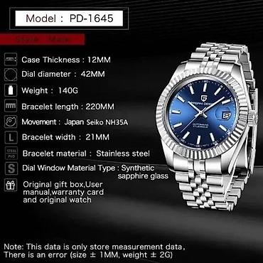Ručni satovi: PAGANI DESIGN PD-1645 - 42mm -Crna- Rolex Datejust-Automatik Potpuno — 7
