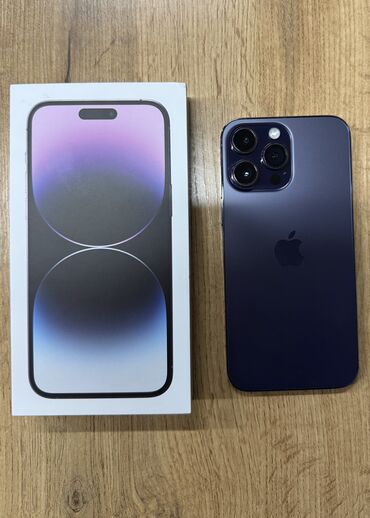 Apple iPhone: IPhone 14 Pro Max, Б/у, 256 ГБ, Deep Purple, Кабель, Коробка, 88 %