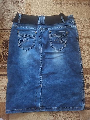 джинсы белые: Юбка, Модель юбки: Прямая, Миди, Джинс, По талии, С вырезом — 2