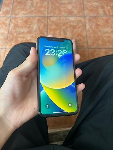 IPhone X, Б/у, 64 ГБ, Space Gray, Защитное стекло, 100 %