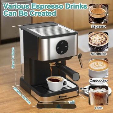 Fri aparatları: Coffee maşını yeni (Late, Cappuccino, Americano, Macchiato, Mocha