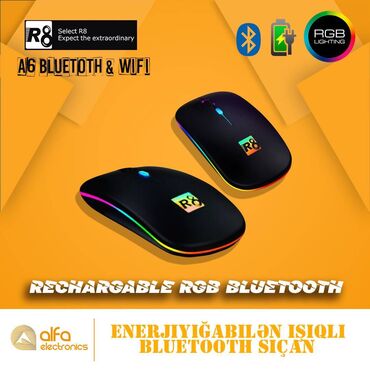 adapter bluetooth komputer: Oyun Siçani "R8" Naqilsiz Siçan "R8 Wifi 1702" (wireless mouse)-8Azn
