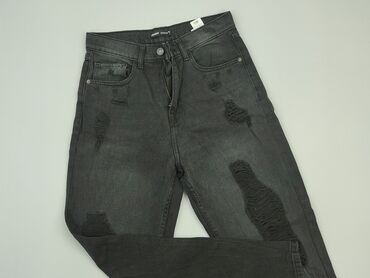 spódnice jeansowe czarne z guzikami: Jeansy, Cropp, L, stan - Bardzo dobry