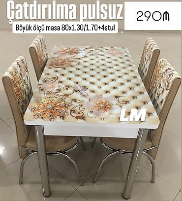 stoll: Mətbəx üçün masa və 4 stul dəsti - Ölçü: böyük ölçü masa 80 x 1.30 / — 1