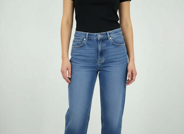 wide leg blue jeans: Jeansy damskie, rozmiar S