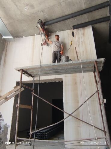 Beton işləri: Səssiz tozsuz səliqəli kəsim. Beton katlavan monolit kubik — 14