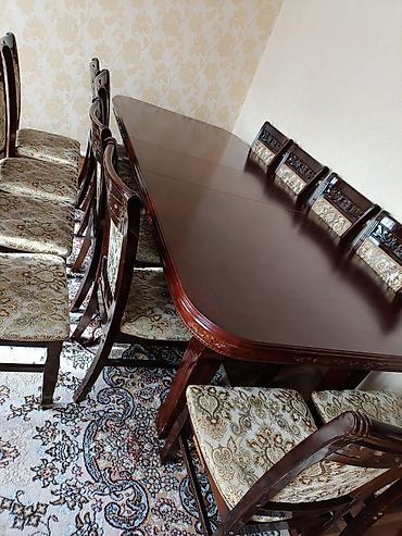 dinner table: Стол и стул для зала, Б/у, цвет - Коричневый — 6