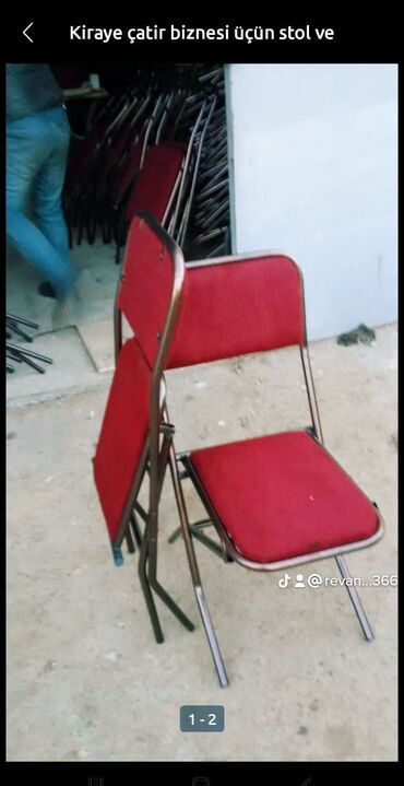 писменный стол: Для кухни, Новый, Складной, цвет - Красный Стул