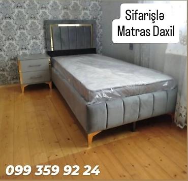 Tək nəfərlik yumşaq başlıqlı çarpayı – matras daxildir. - Müasir