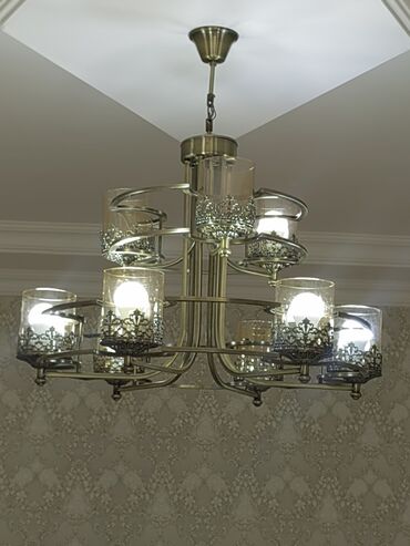 Digər işıqlandırma: Çılçıraq, 9 lampa, Metal