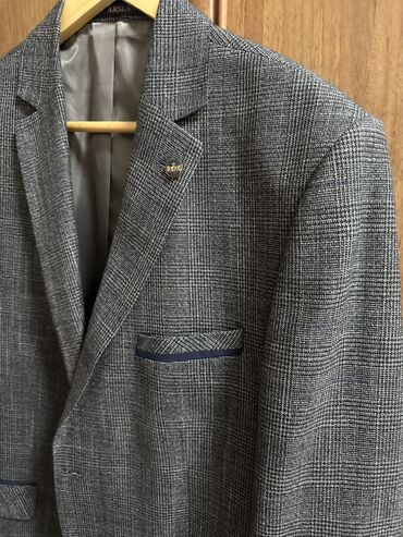 пиджак мужская: Костюм 7XL (EU 54), цвет - Серый