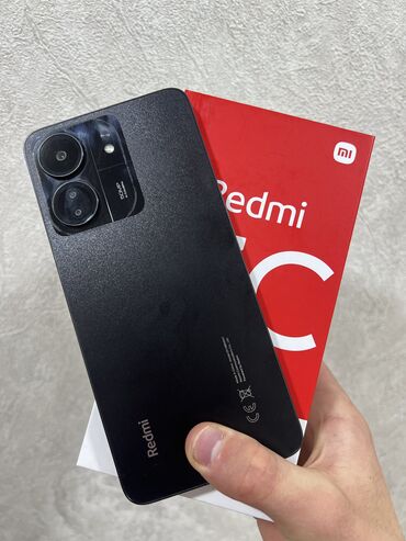 10000 телефон: Redmi, Redmi 13C, Б/у, 128 ГБ, цвет - Черный, 2 SIM