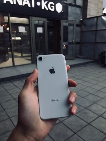 Apple iPhone: IPhone 8, 64 ГБ, White Titanium, Защитное стекло, Чехол, 100 %