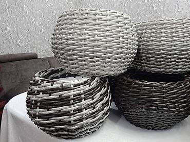 Горшки для растений: Плетёные кашпо для растений - Материал: синтетический ротанг — 10