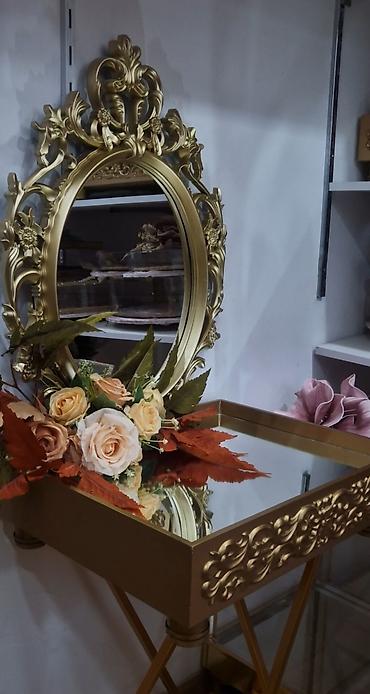 tor satışı: Zərif naxışlı qızılı,içigüzgülü ikinci əl xonça seti satılır.Az — 2