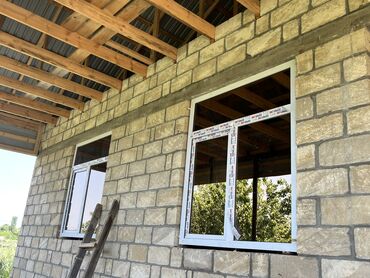 Plastik pəncərələr: Yeni İkiqat şüşə paketi Plastik pəncərə, Еni: 50 sm, Uzunluğu: 100 sm, Pulsuz quraşdırma — 16