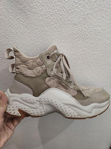 Угги: Бежевые утеплённые полусапоги-угги - Цвет: светло-бежевый/молочный - — 2