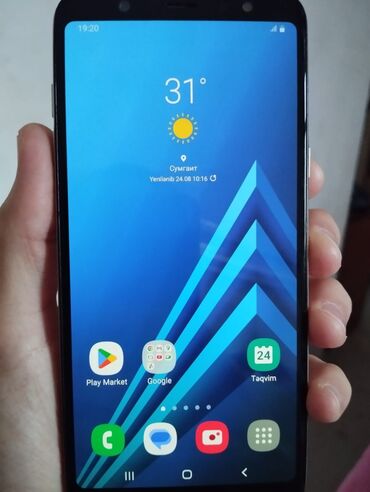 samsunq a16: Samsung Galaxy A6, 32 ГБ, цвет - Серебристый, Сенсорный