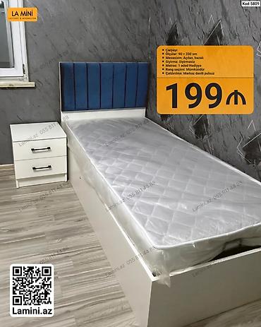 Ev üçün mebel: Tək nəfərlik çarpayı – açılan, bazalı model - Ölçü: 90 × 200 sm - — 1