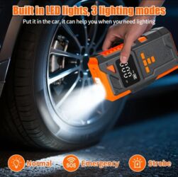 Avtomobil kompressorları və nasosları: Avtomobil üçün 3‑ü 1-də Jump Starter + Kompressor Xüsusiyyətlər: - — 6