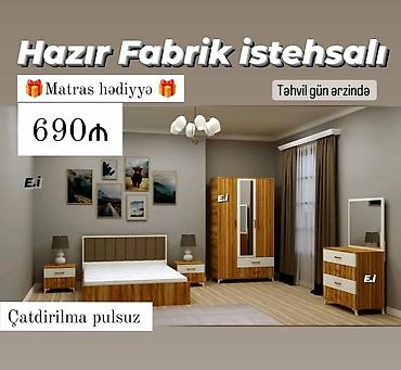 Ev və bağ: İkinəfərlik çarpayı, 2 tumba, Dolab, Komod, Yeni — 4