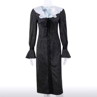 платья в горошек: Вечернее платье, Русалка, Длинная модель, Вискоза, С рукавами, M (EU 38), L (EU 40)