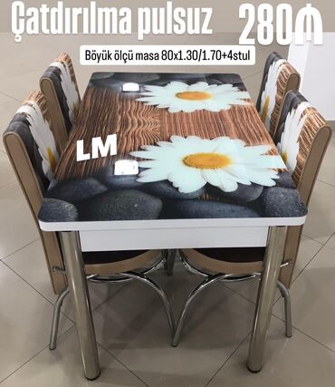 Yataq otağı dəstləri: Mətbəx üçün, Transformer, Dördbucaq masa, 4 stul