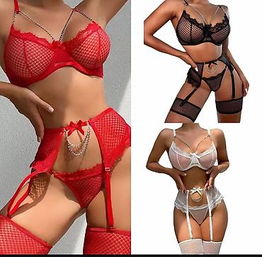 Костюмы: Qadınlar üçün zərif iç geyim dəstləri Model 1 – Qotazlı krujeva set — 2