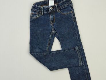 Jeansowe: Spodnie jeansowe, H&M, 4-5 lat, 110, stan - Dobry