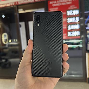 Samsung Galaxy A02, Б/у, 32 ГБ, цвет - Черный, 1 SIM, 2 SIM