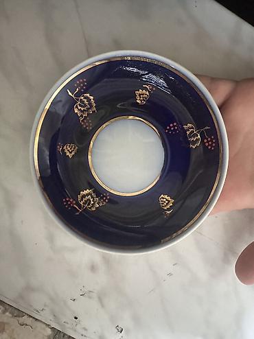 Qab-qacaq və mətbəx ləvazimatları: Çay dəsti, rəng - Göy, Farfor, 6 nəfərlik, SSRİ — 4