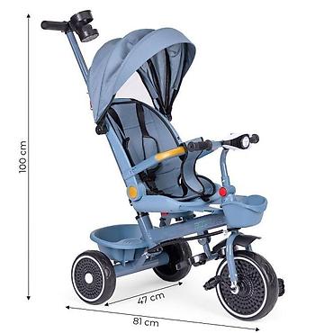 elite ranac: ECOTOYS 2u1 tricikl sa rotirajućim sedištem i sklopivom tendom – Blue — 6