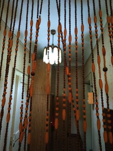 шторы занавески: Занавеска из деревянных бусин, сделано в СССР