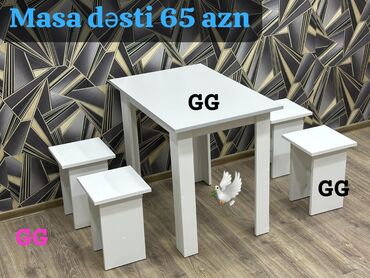Masa və oturacaq dəstləri: Yeni, Dördbucaq masa, 4 stul
