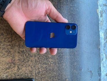 iphone 13 mini цена в бишкеке: IPhone 12 mini, Б/у, 64 ГБ, Синий, Защитное стекло, Чехол, 84 %