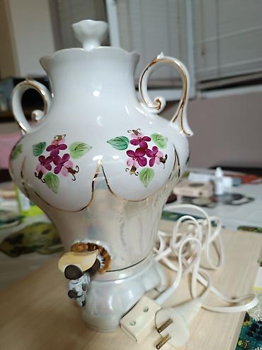 miss samovar: Porşelen elektrikli samovar/çay qızdırıcısı - Material: Ağ parlaq — 2