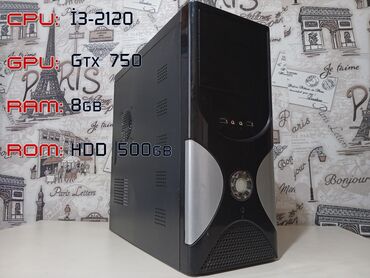 Masaüstü kompüterlər və iş stansiyaları: İşlək vəziyyətdə olan, Intel i3-2120 prosessoru, GTX 750 video kartı