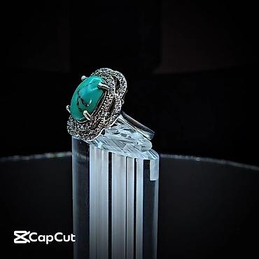 Zərgərlik əşyaları: Üzük, Gümüş, Firuzə, 4.01-5.00 Karat — 2