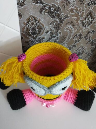 Qələm qabları: Karandaş qabı Minyonəl işidir . Ручная вязка карандашница Миньон, на — 4