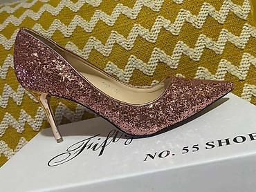 nike tn 3: Elegantne ženske salonke sa šljokicama – rose gold nijansa - Model — 1